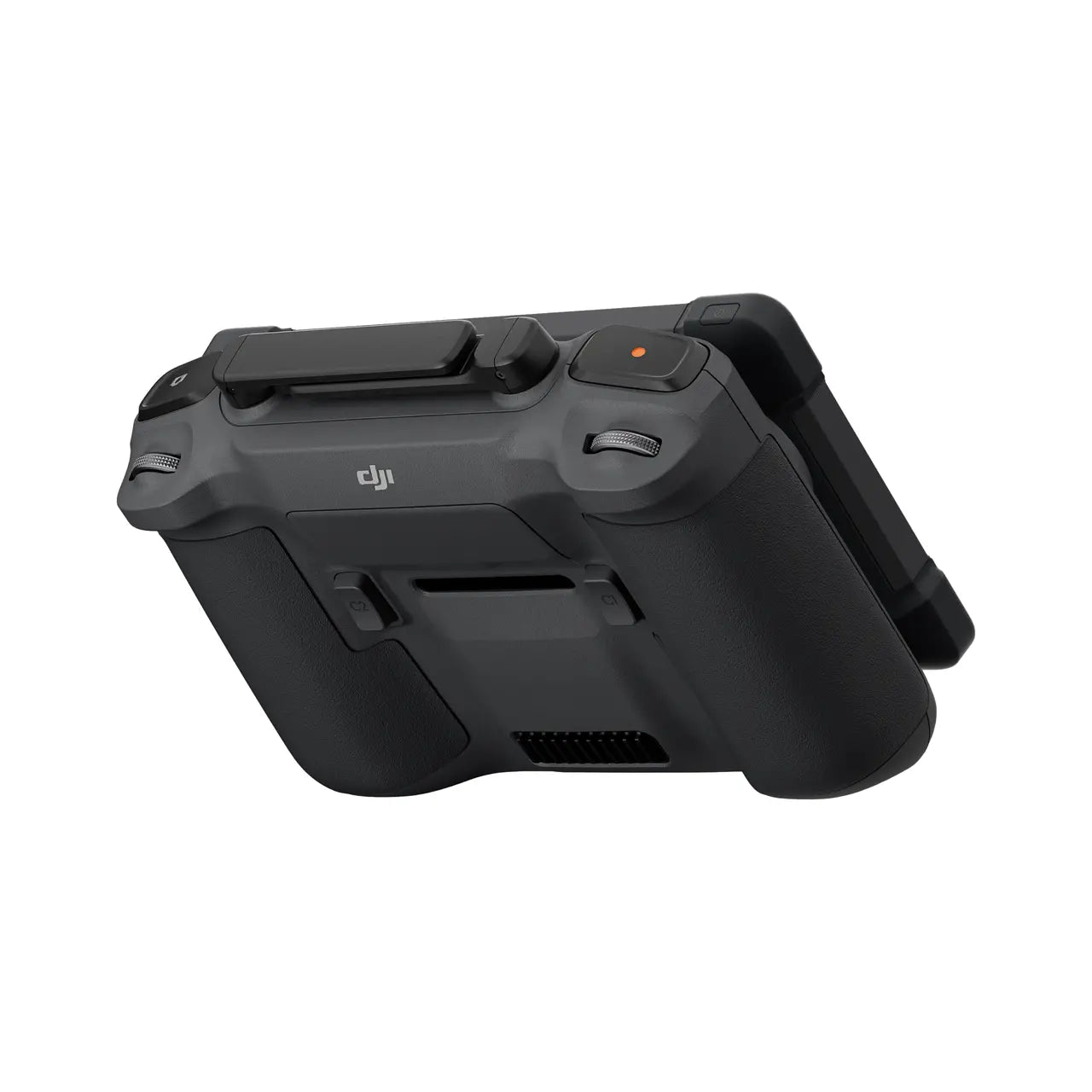 Black DJI controller on a white background