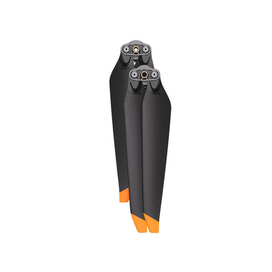 Black and orange propeller on a white background