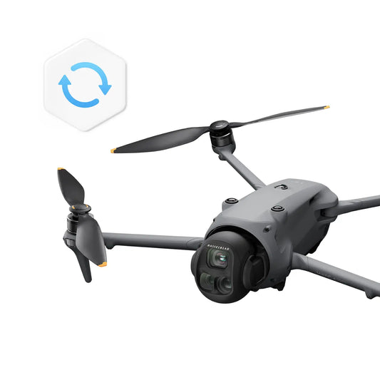 Gray drone with propellers on a white background