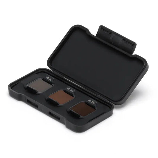 Black makeup palette with three shades on a white background