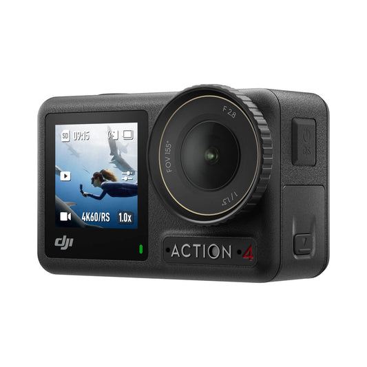 DJI Action 4 action camera on a white background
