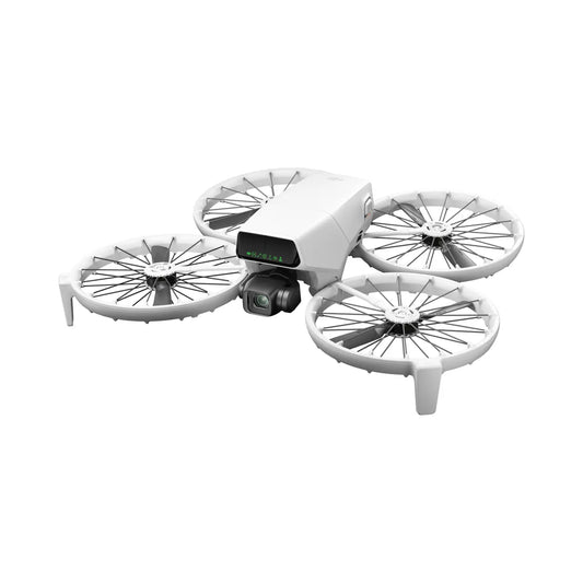 DJI flip drone with 4 propellers in white background