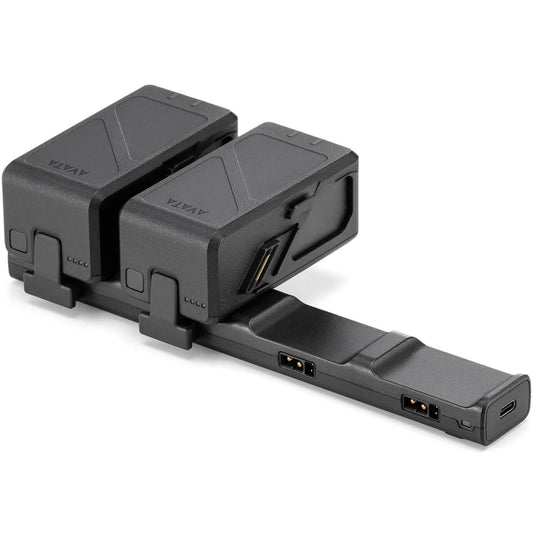 Black electronic device with multiple ports on a white background