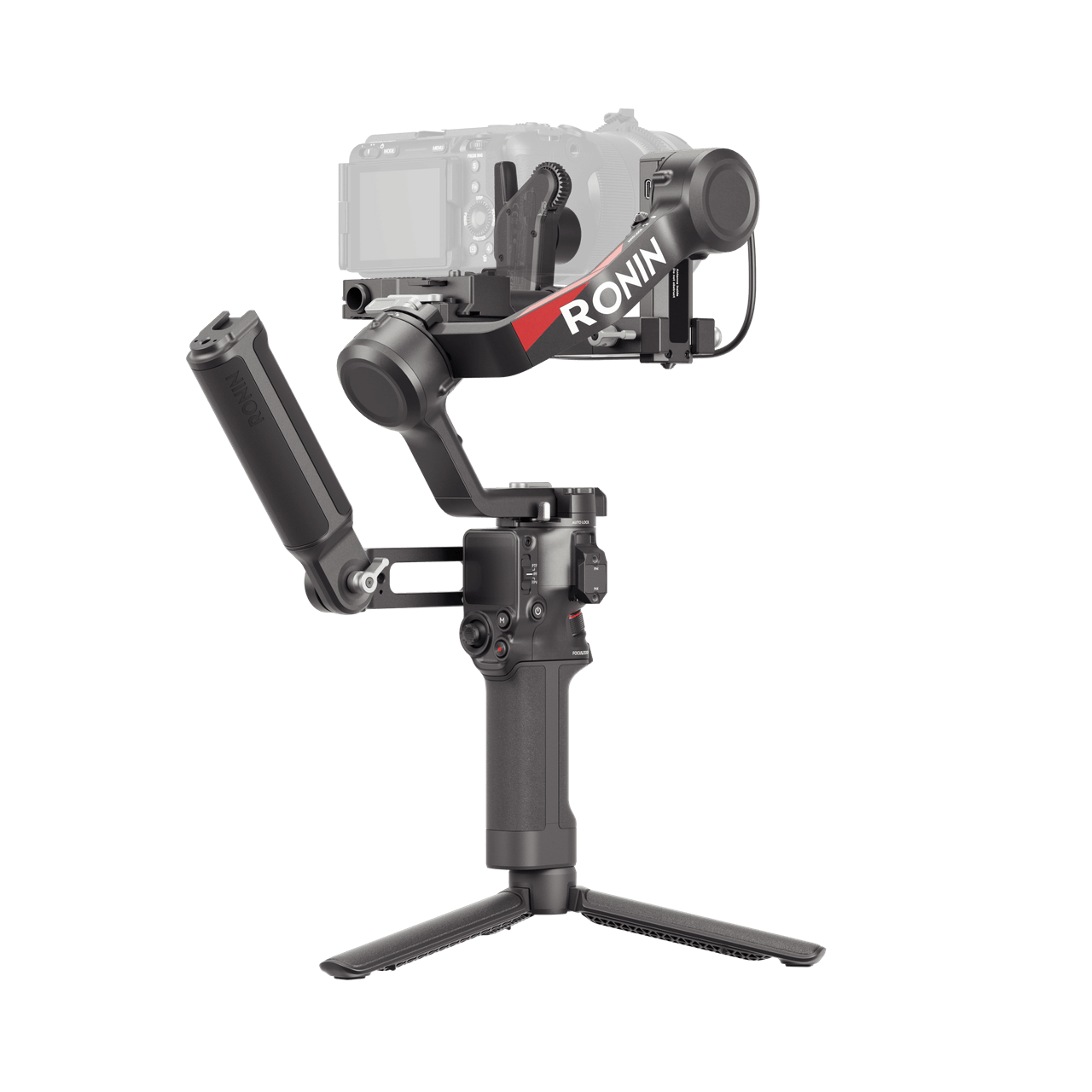 DJI RS 4 combo with camera in gray background
