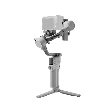 DJI RS 4 Mini Camera stabilizer with 'RONIN' branding on a black background