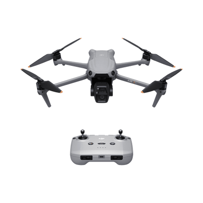 DJI Air 3S Drone and remote control on a black background