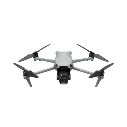 Gray drone with four propellers on a white background