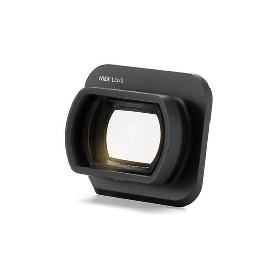 Black wide lens on a white background