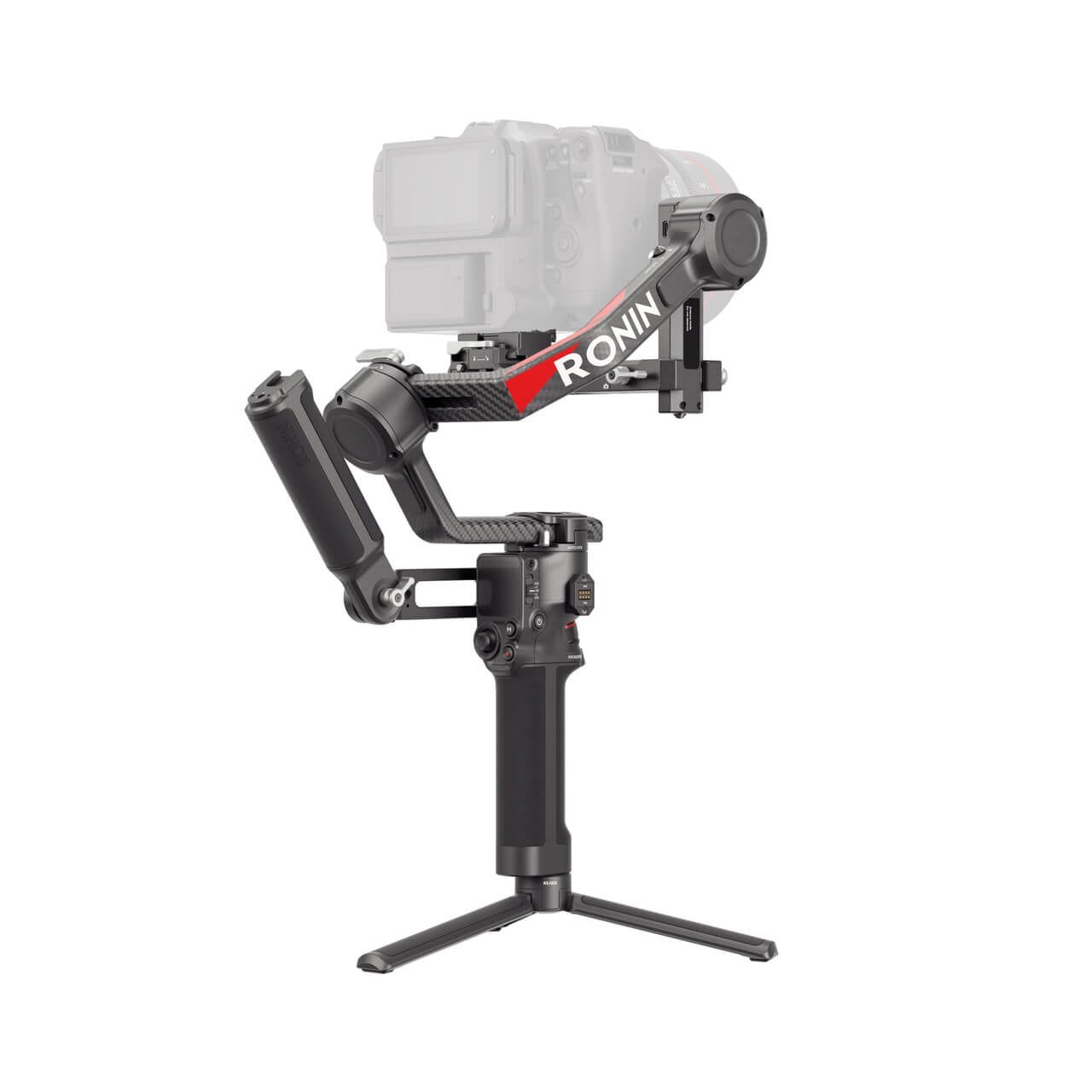DJI RS 4 Pro combo with camera in white background
