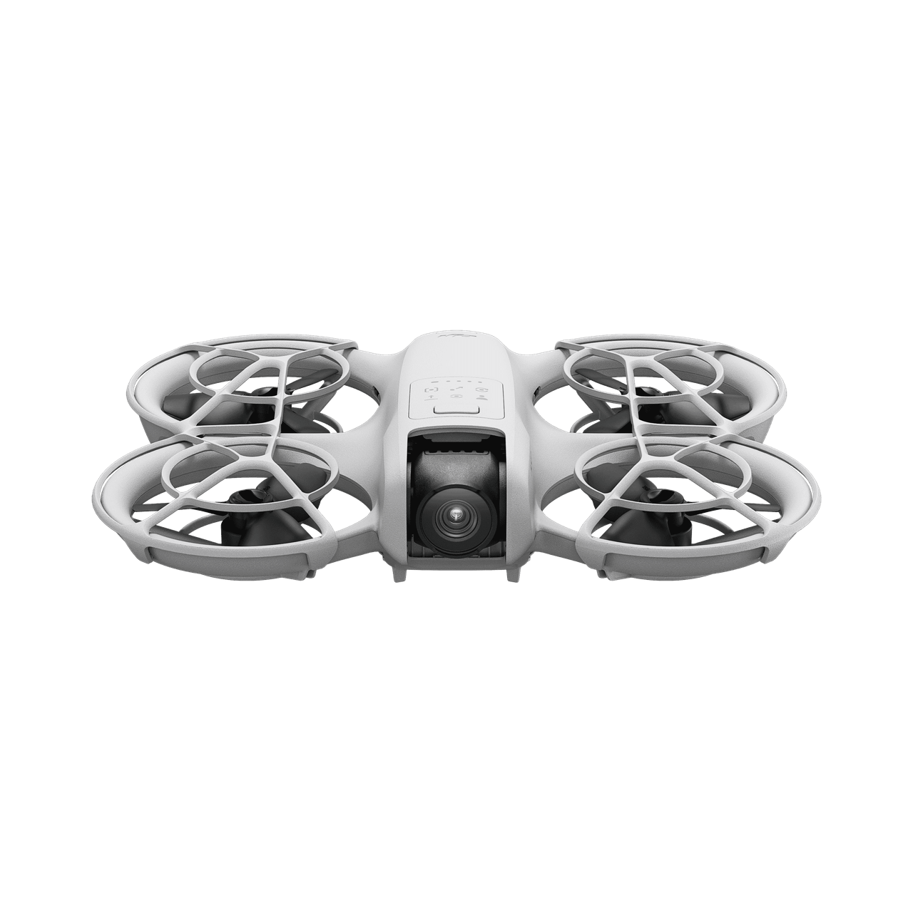 DJI Neo White drone with camera on a black background