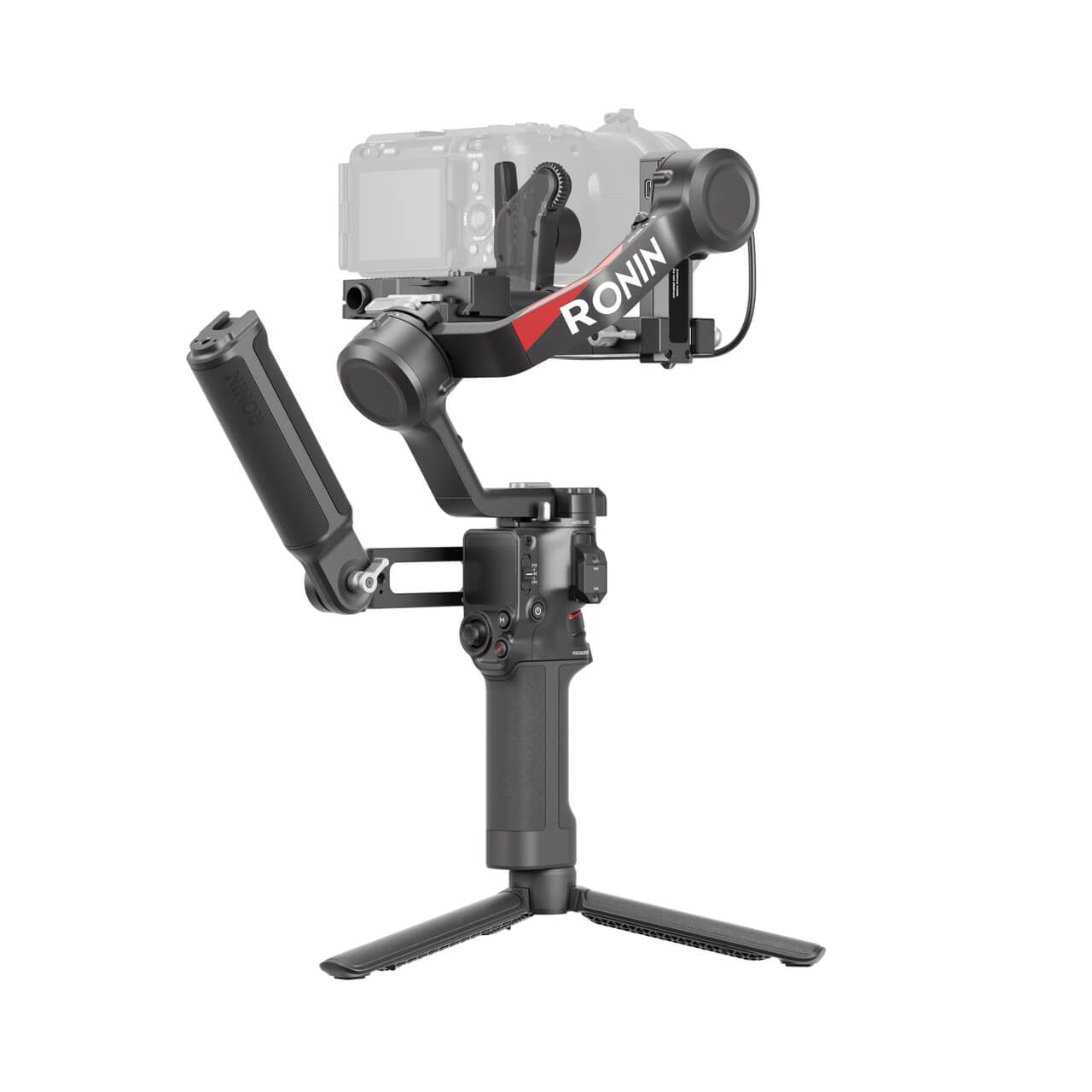 DJI RS 4 combo with camera in white background