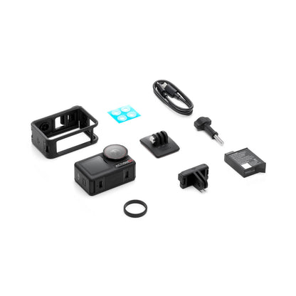 Collection of Osmo action 5 pro accessories on a white background