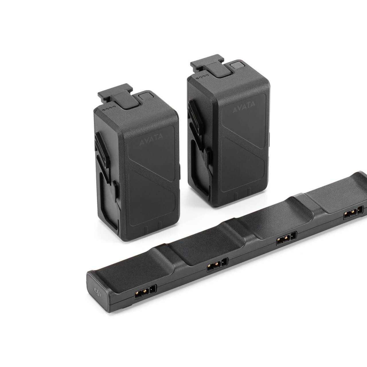 Black electronic components with 'AVATA' branding on a white background