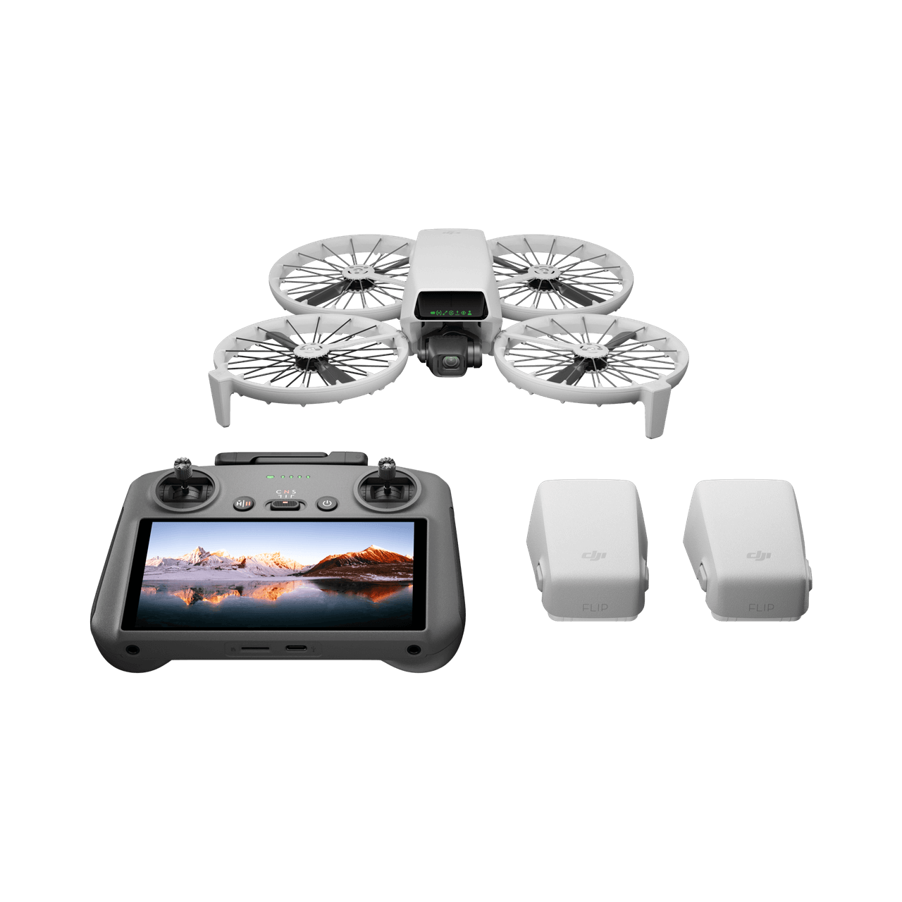 DJI Flip Fly More Combo RC 2 controller in white background