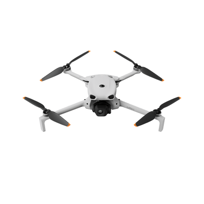 White drone with black propellers on a transparent background