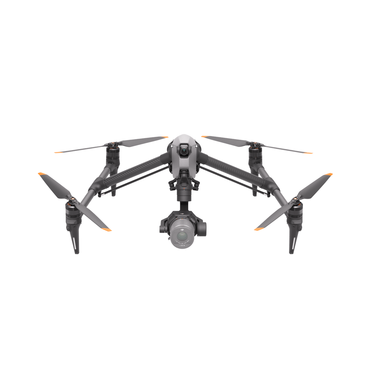 Black and white Inspire 3 drone on a transparent background
