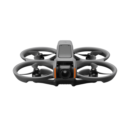 DJI Avata 2 White drone with black propellers on a transparent background