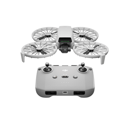 DJI flip drone with RC N3 controller in white background