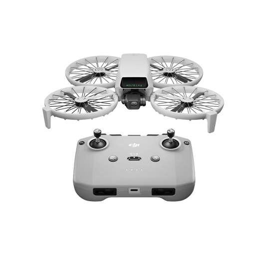DJI flip drone with RC N3 controller in white background