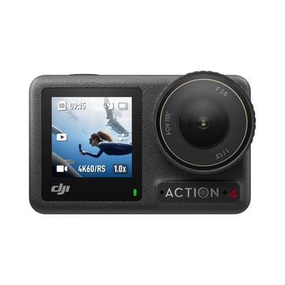 DJI Action 4 action camera on a white background