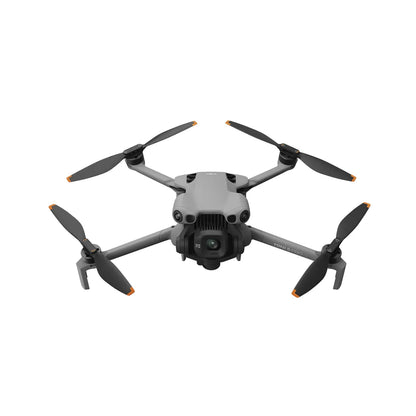 Gray drone with four propellers on a white background