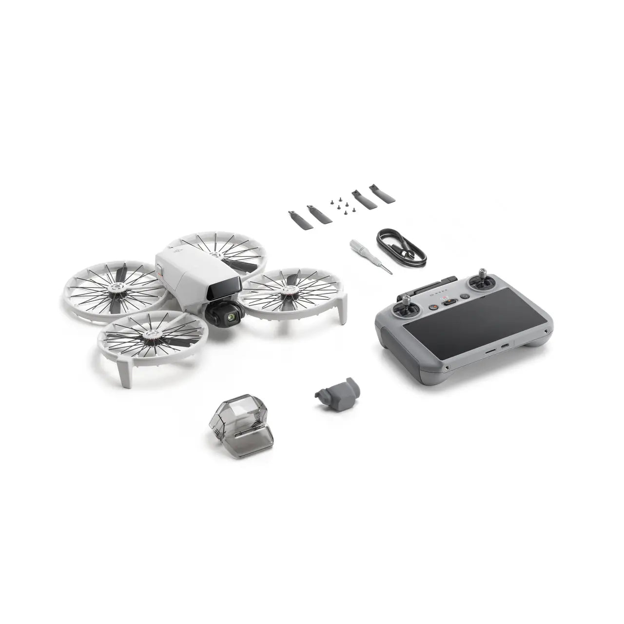 DJI flip RC 2 controller with accessories in white background