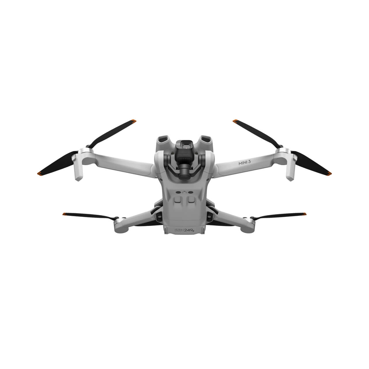 DJI Mini 3 White drone with black propellers on a white background