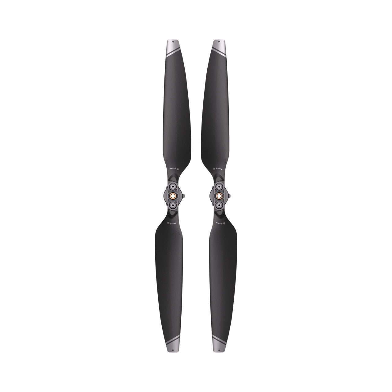 Two black propellers on a white background