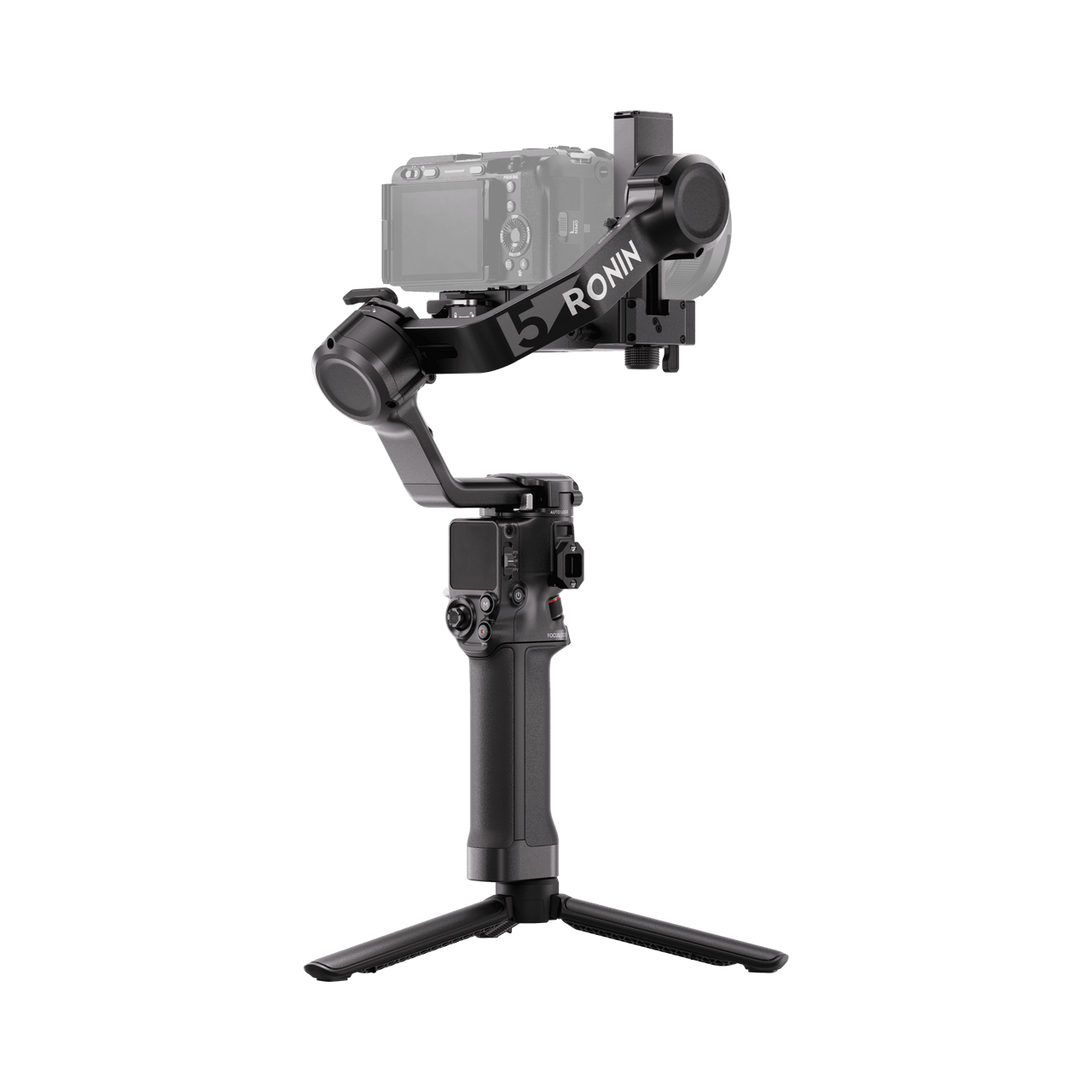 Camera stabilizer with 'Ronin' branding on a black background