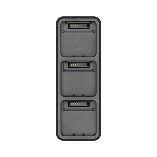 Gray electronic module with multiple connectors on a white background