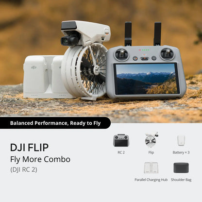 DJI Flip Fly More Combo DJI RC 2 on a rock