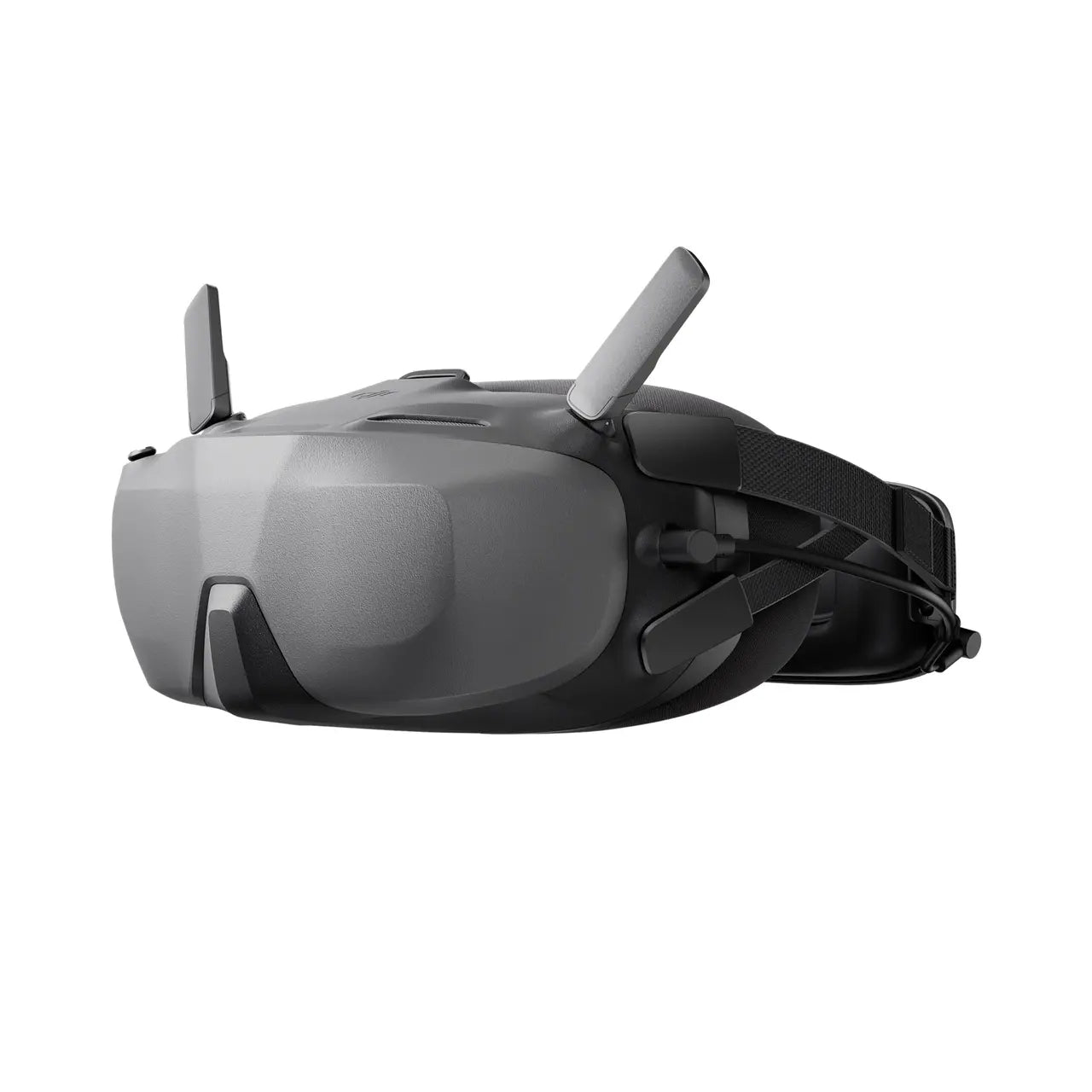 Black VR headset on a white background