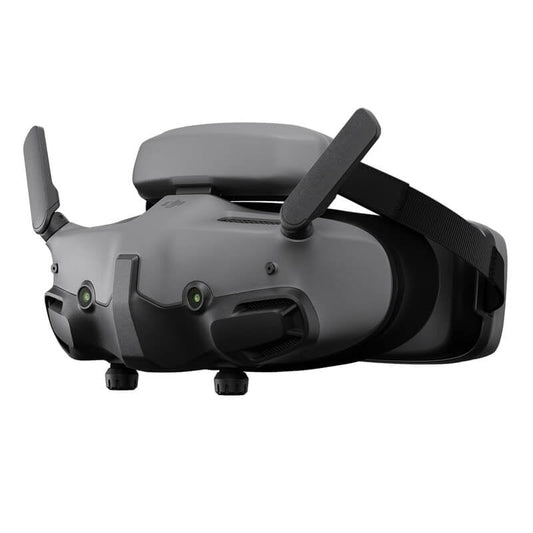 Black and gray goggles on a white background
