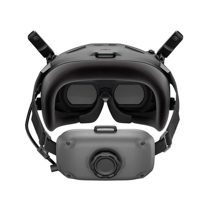 Black VR headset with controller on a white background