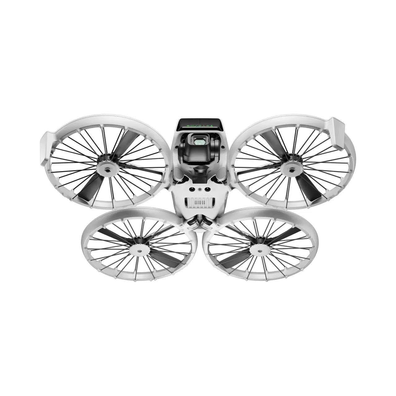 DJI flip drone with 4 propellers in white background