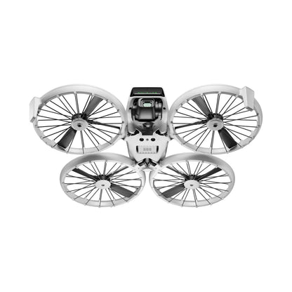 DJI flip drone with 4 propellers in white background