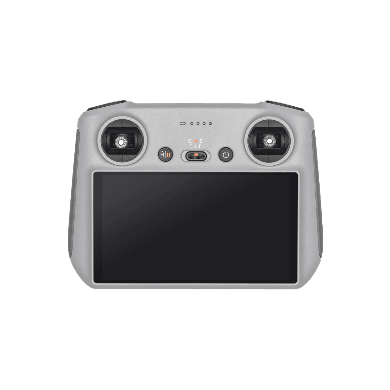 White drone controller with screen and control buttons on a white background