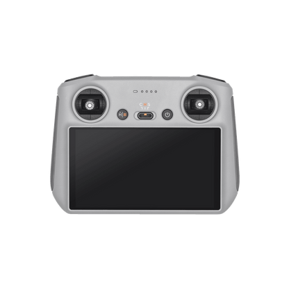 White drone controller with screen and control buttons on a white background