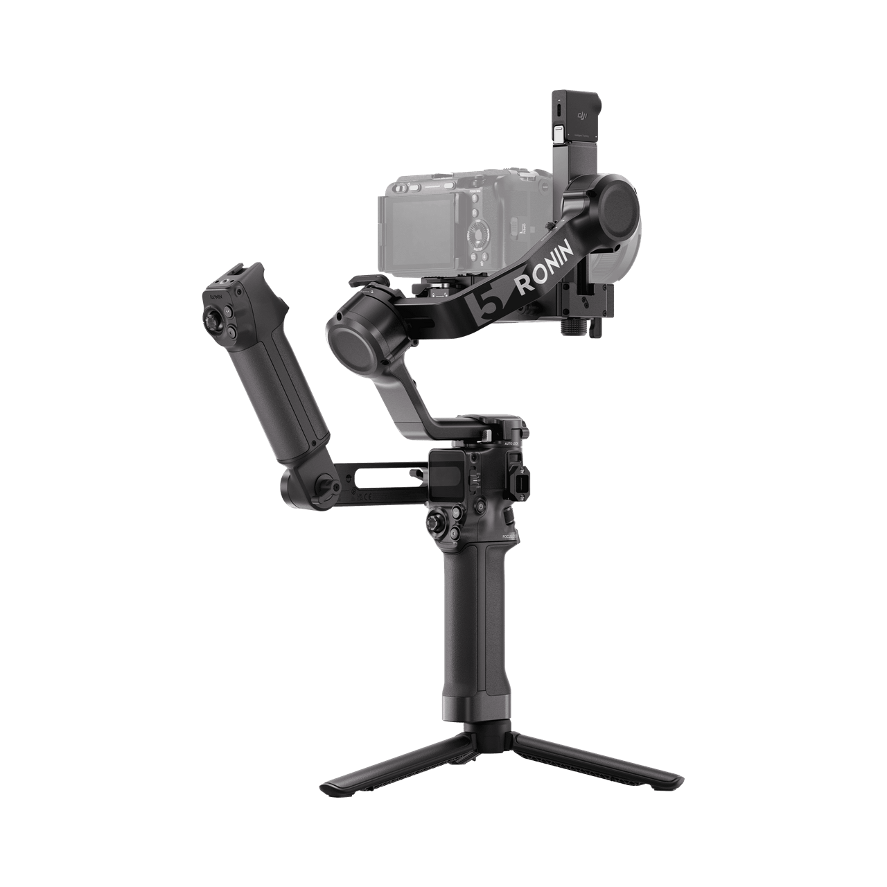 Camera stabilizer with 'Ronin' branding on a white background