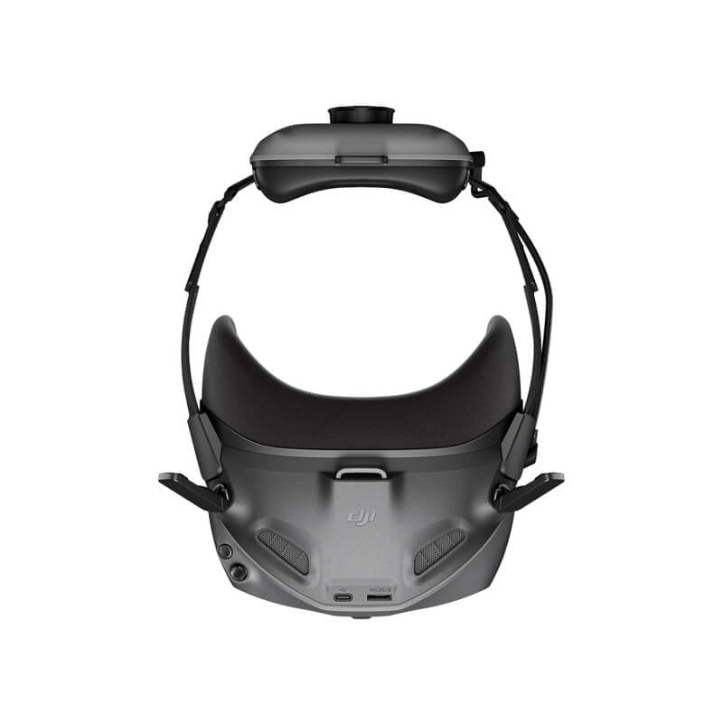Black VR headset on a white background