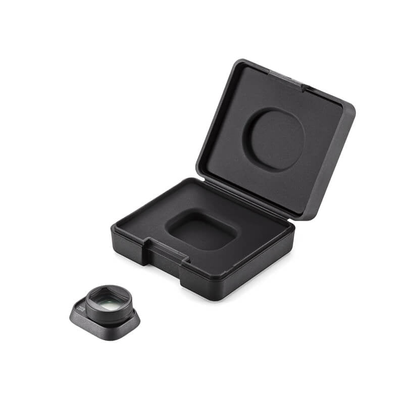 Black plastic component with open case on a white background
