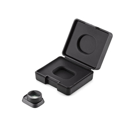 Black plastic component with open case on a white background