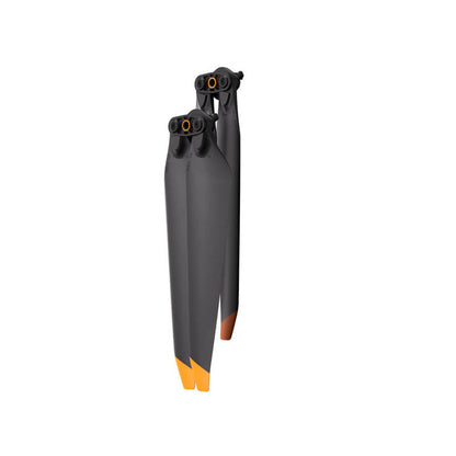 Black bicycle fork with orange accents on a white background