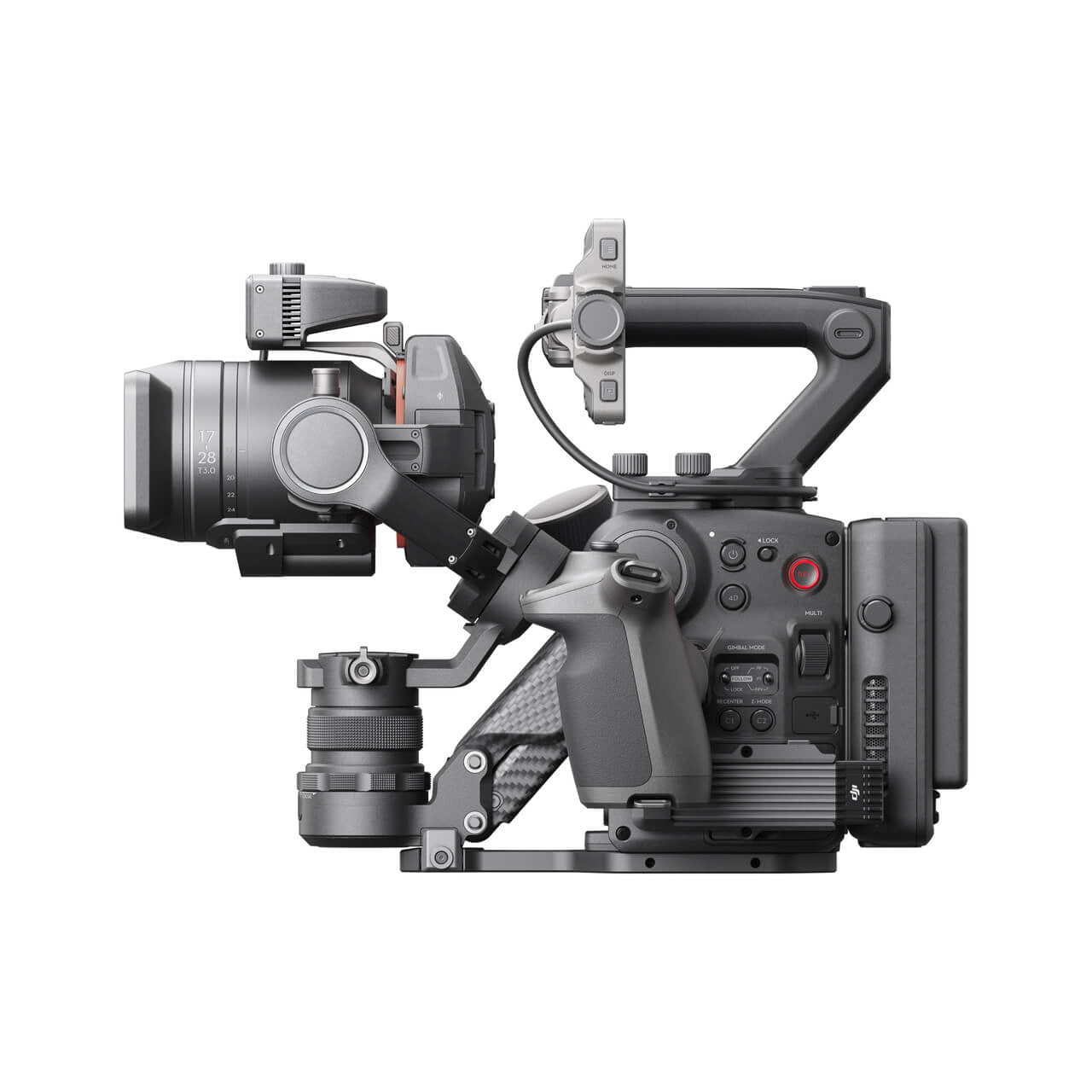 DJI Ronin 4D 8K Professional video camera with a gimbal on a white background
