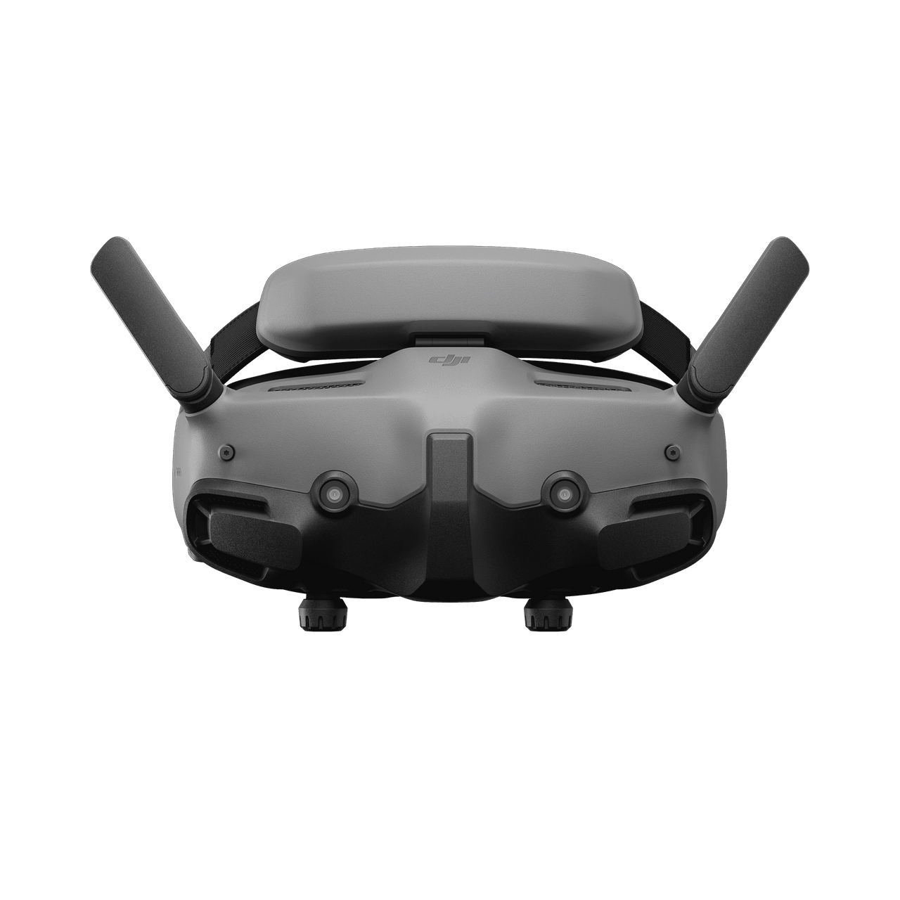 Top view of a drone with antennas on a white background