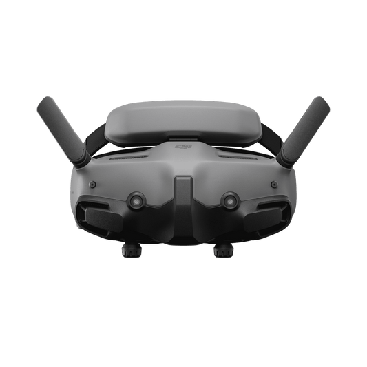 Top view of a drone with antennas on a white background