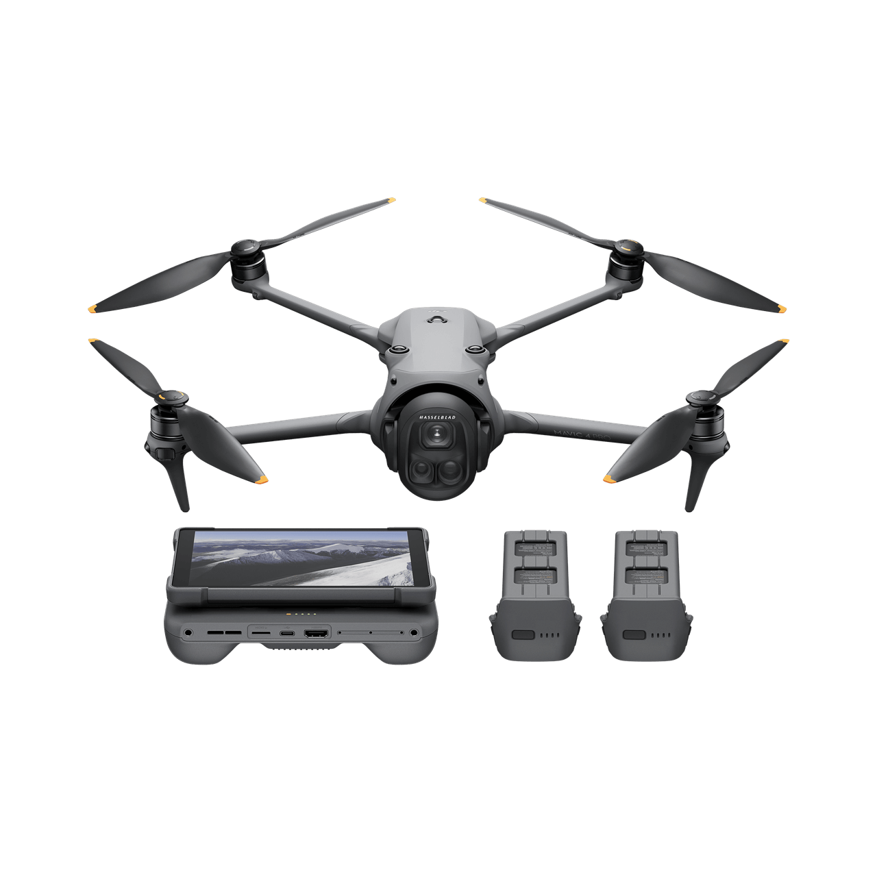 DJI Mavic 4 Pro creator combo in white background