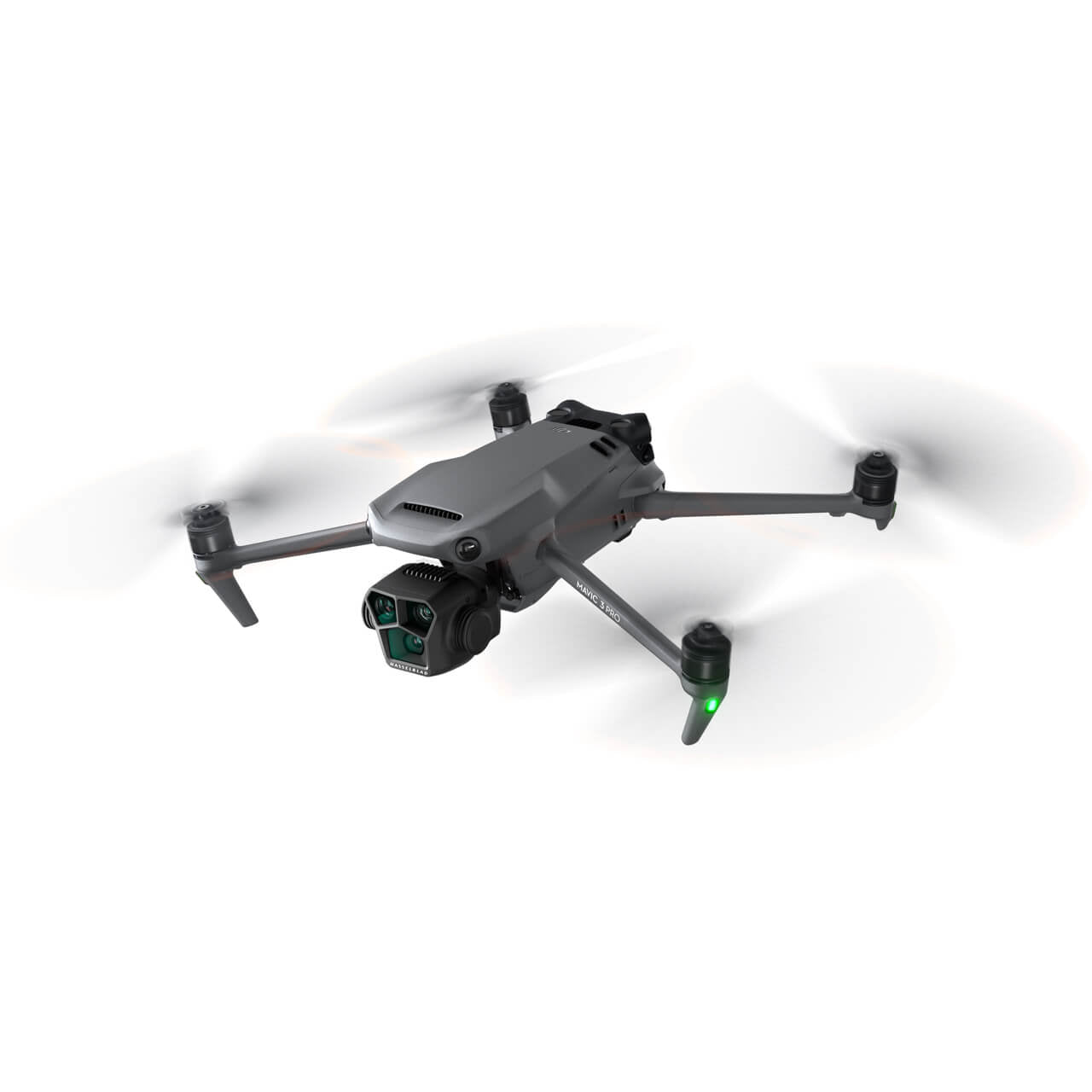 DJI mavic 3 pro flying in white background