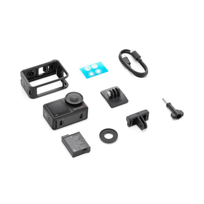 Collection of Osmo Action 4 accessories on a white background