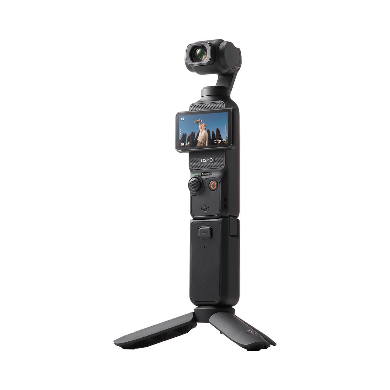 DJI Osmo pocket 3 Black camera with a small screen on a white background